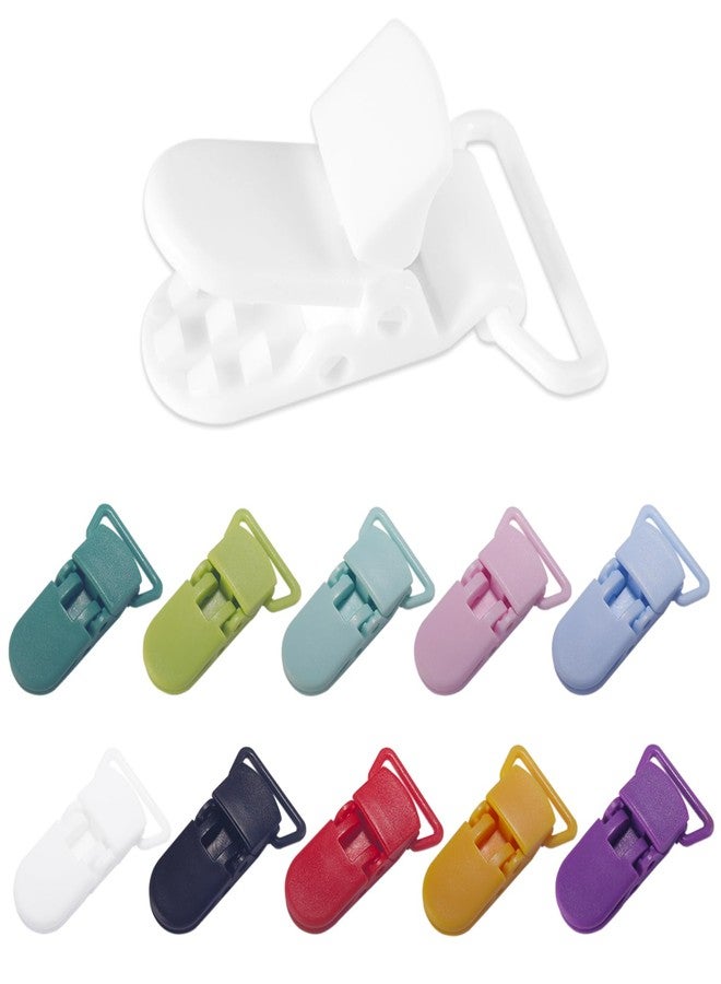 Demearly 10-Pack Pacifier Clip Replacement Ends - BPA-Free Plastic Fasteners for DIY Baby Crafts, Sewing Bibs & Blankets Straps (3/4 Inch, 10 Color) - Image 1